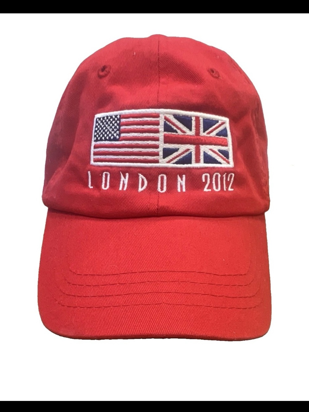 Source Unknown Red Embroidered London 2012 Flag Baseball Cap
